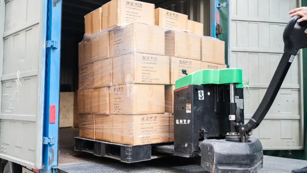 The products are loaded onto vehicles for transportation