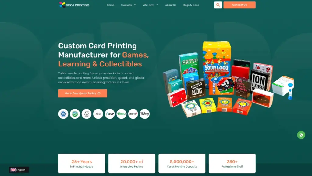 Xinyi printing trading cards manufacturer