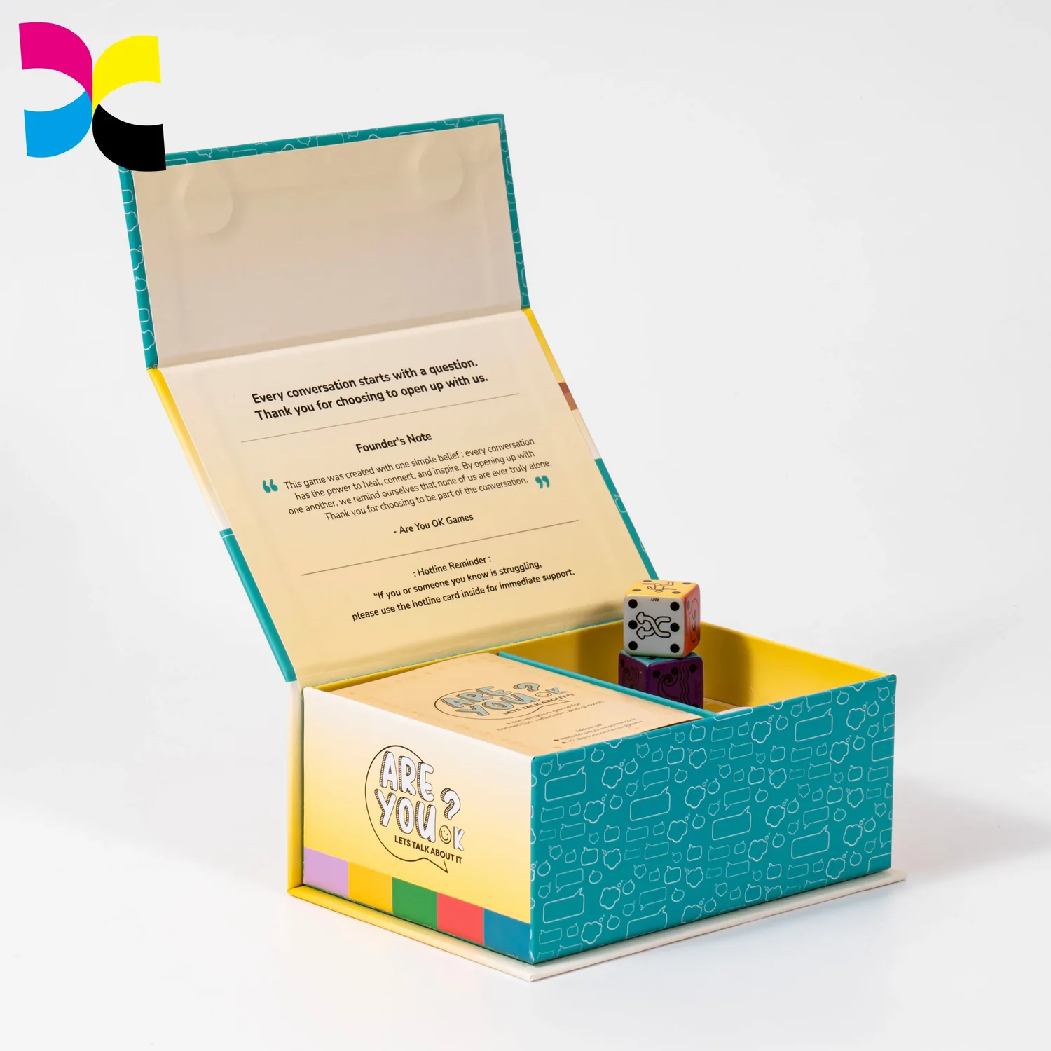 Printed card sample and packaging